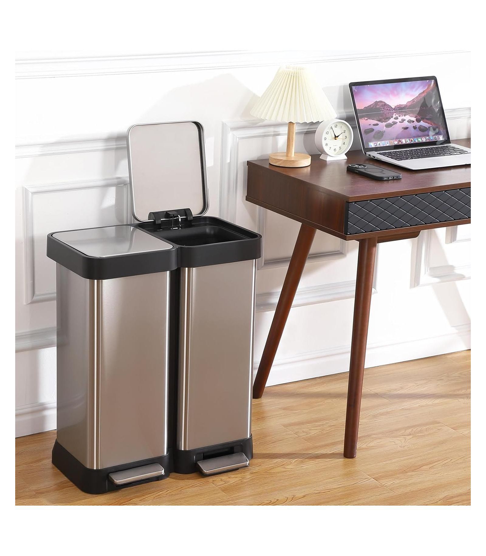 GAOMON 16 Gallon/ 60L Dual Compartment Trash Can