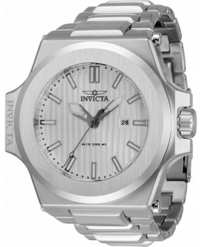 Invicta Men's 34729 Akula Quartz 3 Hand Silver Dial Watch