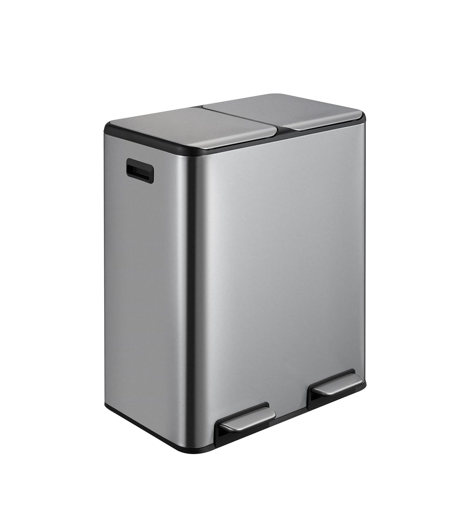 16 Gallon/60L Dual Kitchen Trash Can, 2x8 Gallon Step Garbage Can