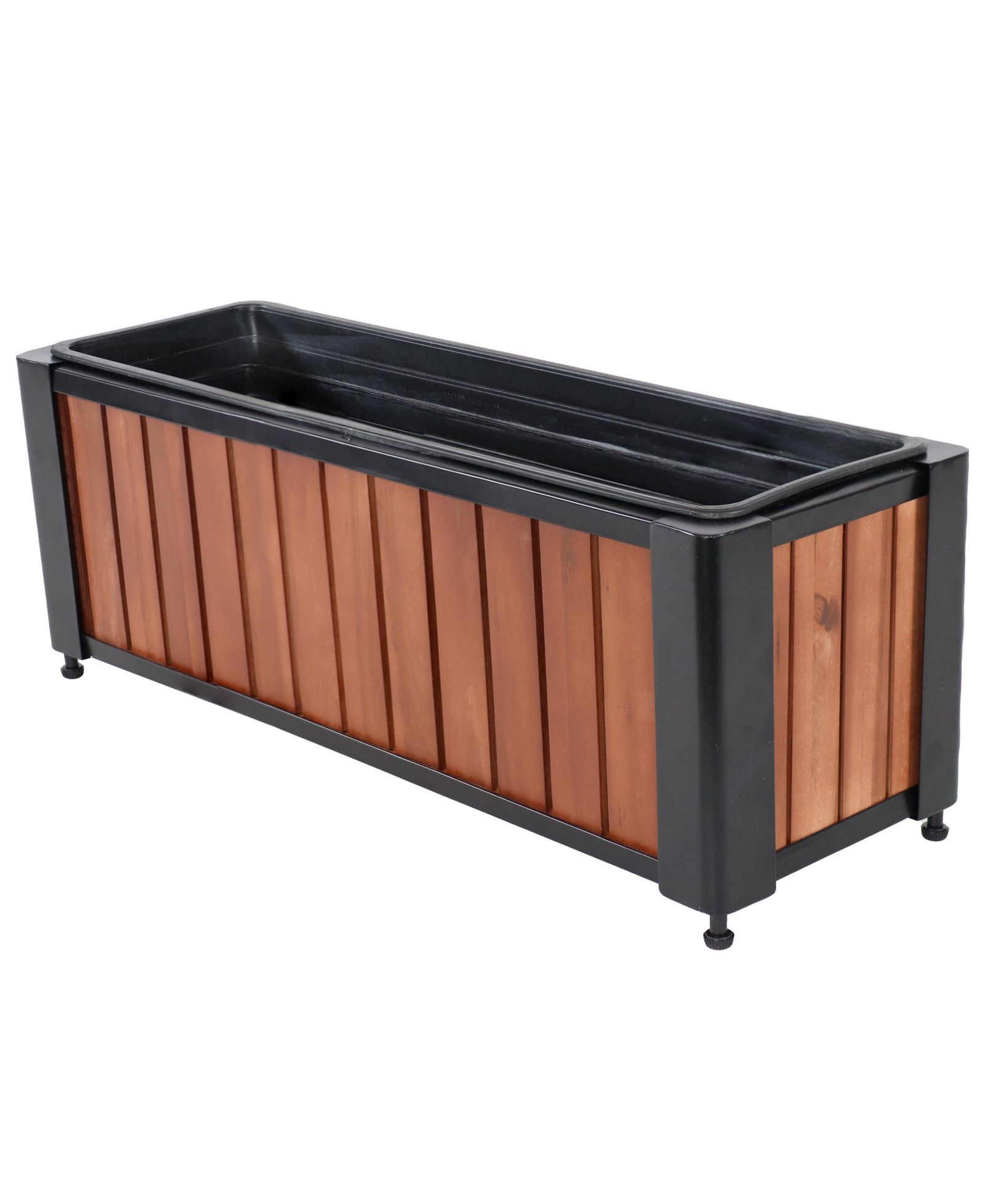Sunnydaze Decor Ящичный ящик для растений из акации с решетчатой структурой, 24" W x 8.25" D x 8.75" H