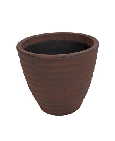 Sunnydaze Decor Круглый кашпо из полирезина для улицы и дома, Rust, 16"