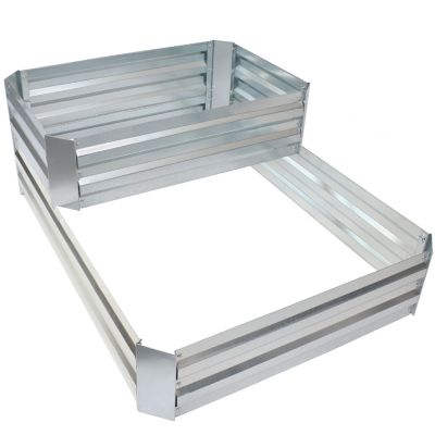 2-Tier Galvanized Steel приподнятая садовая грядка - 17.75" H