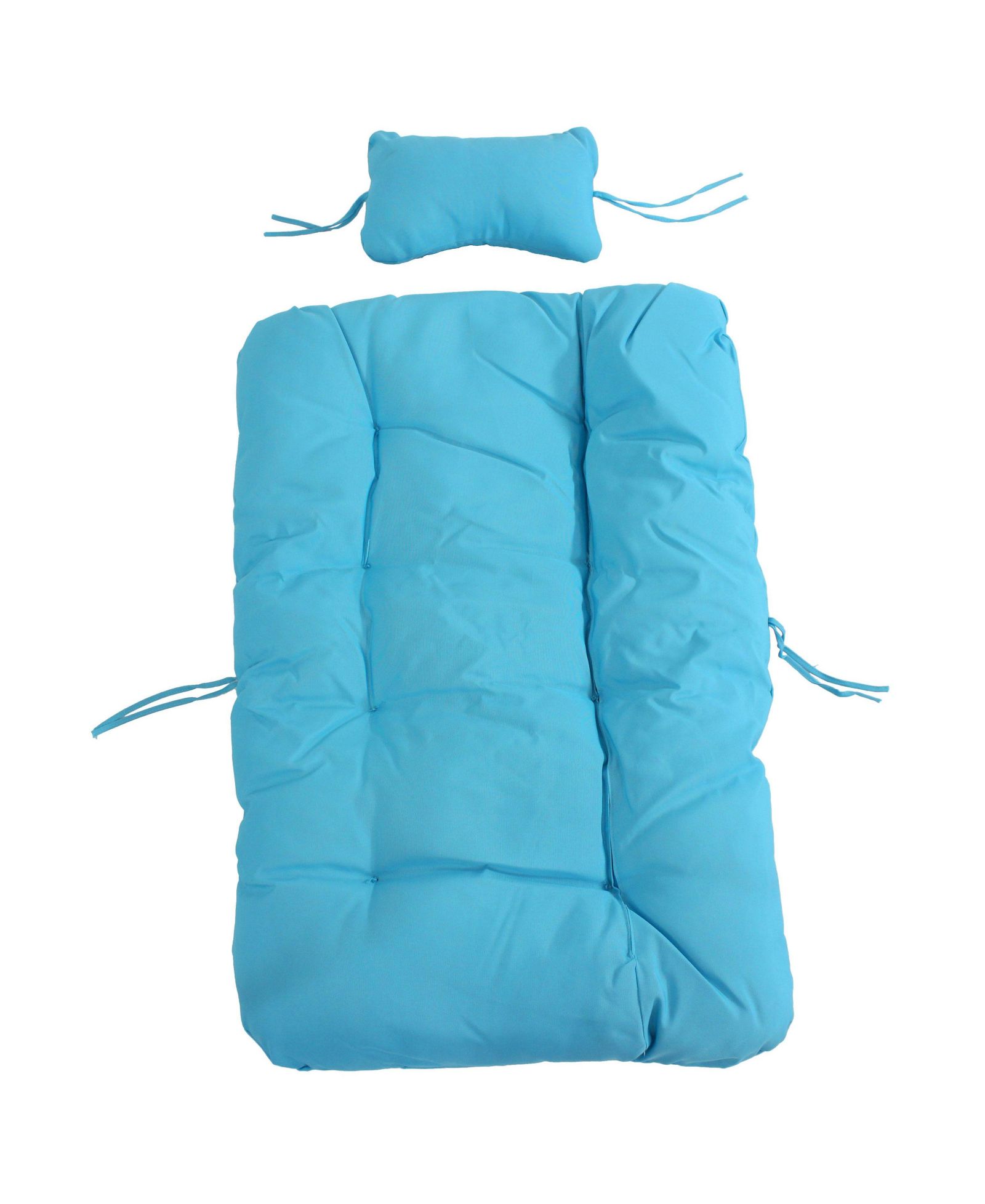 Sunnydaze Decor Julia Polyester Egg Chair Cushions - 1 Chair Cushion and 1 Headrest Pillow with Ties 27" W x 43" D x 6.5" H