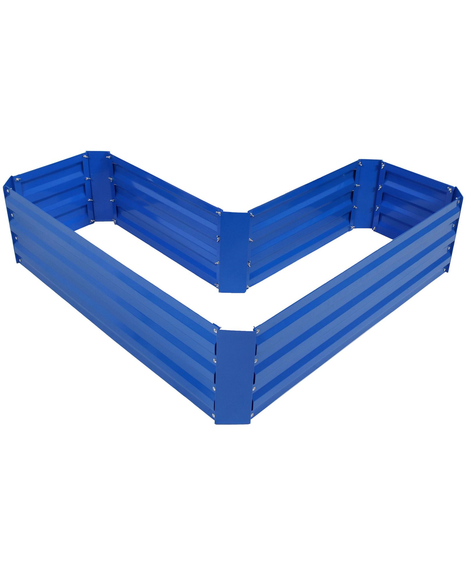 Sunnydaze Decor Galvanized Steel L-Shaped Raised Garden Bed