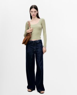 Mango Women's Knitted Ribbed Sweater