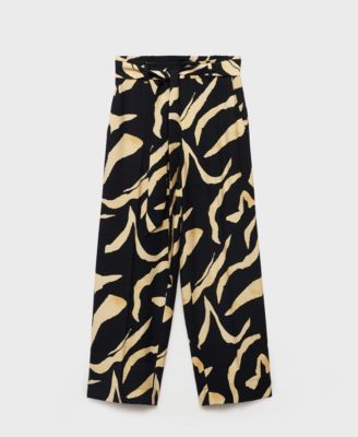 Женские брюки Mango Belted Printed Straight