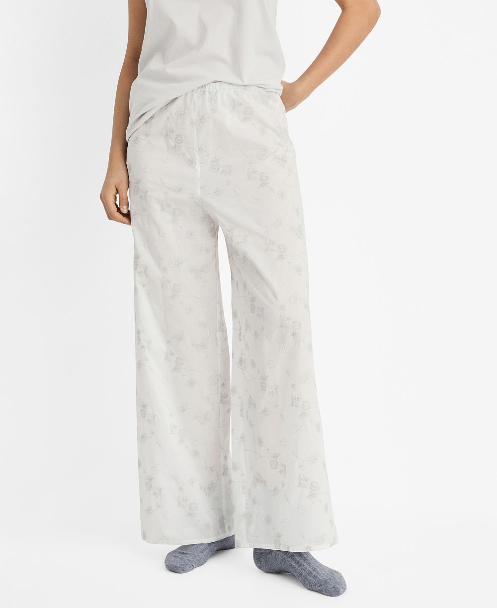 Mango Women's Embroidered Pajama Pants
