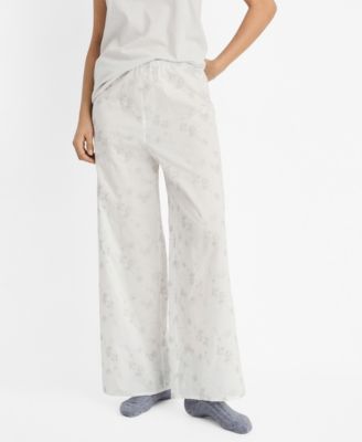 Mango Women's Embroidered Pajama Pants