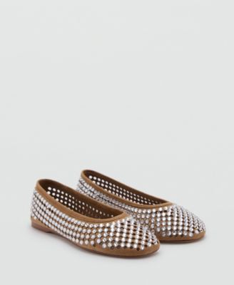 Mango Women's Rhinestone Die-Cut Ballet Flats