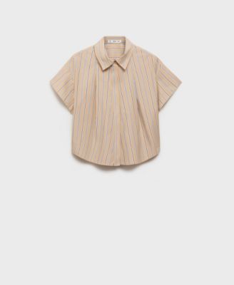 Женская рубашка Mango Short Sleeve Striped