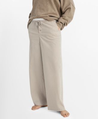 Mango Women's Elastic Detail Striped Pajama Pants