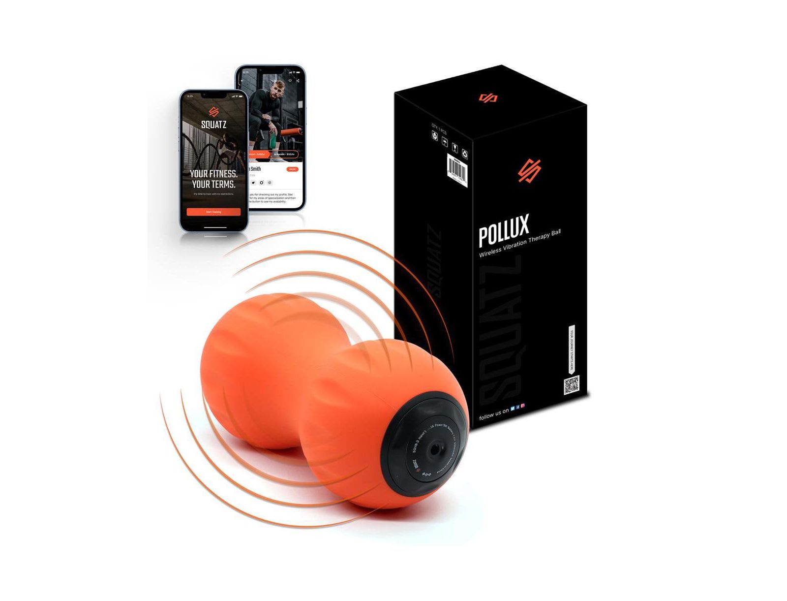 Вибромассажный мячик SQUATZ Peanut для глубокого массажа тканей