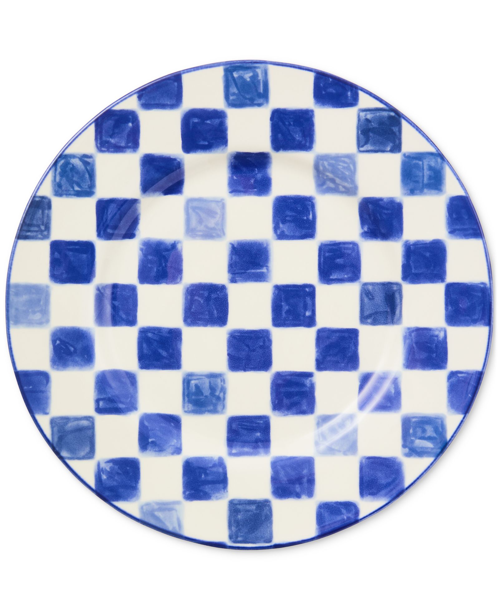 Mackenzie-Childs Indigo Check Round Platter