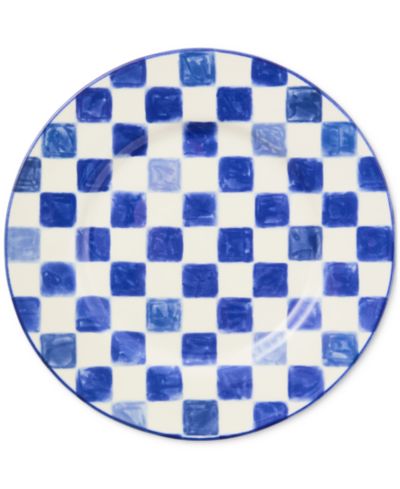 Круглое блюдо Mackenzie-Childs Indigo Check