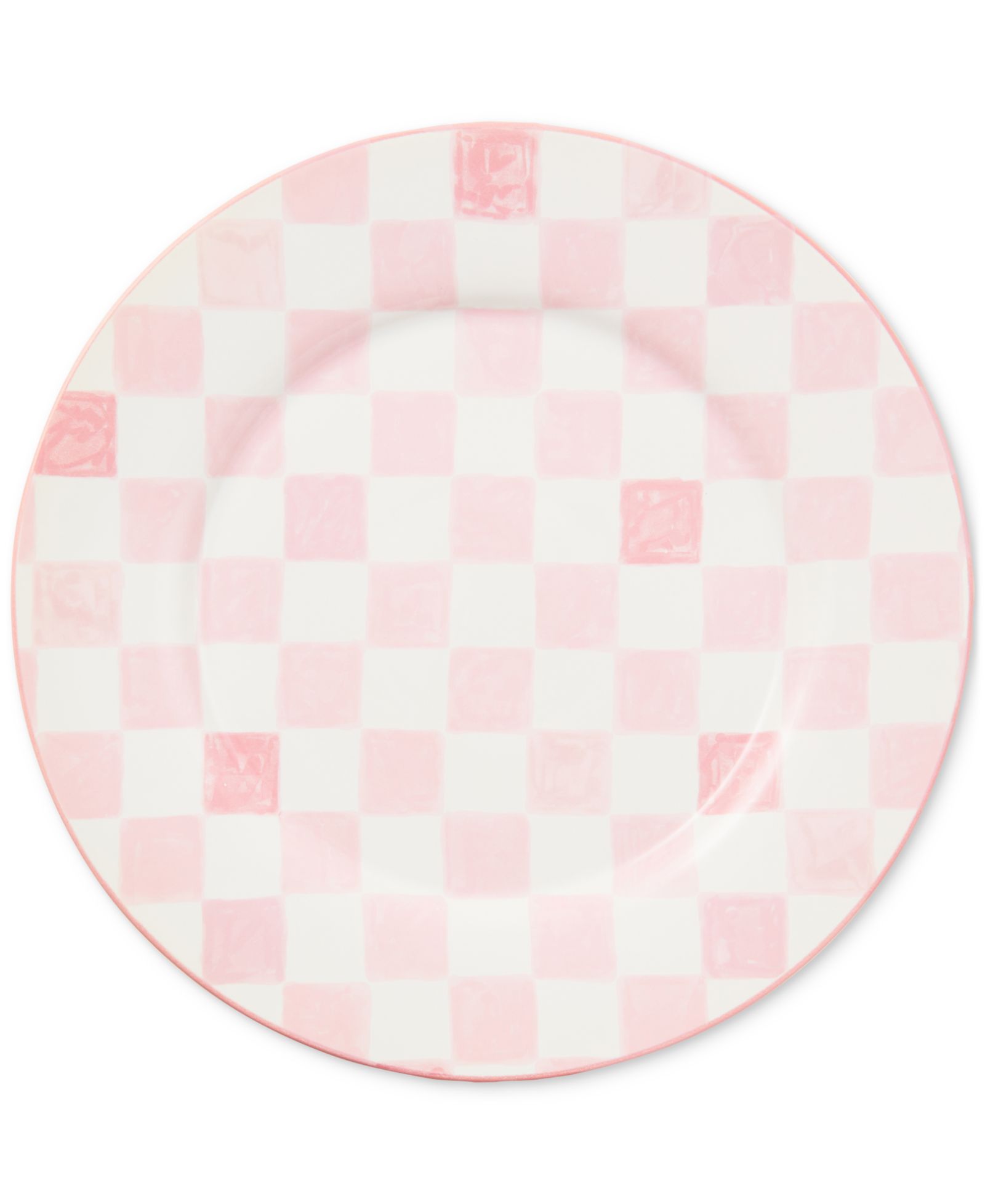 Mackenzie-Childs Pink Check Round Platter