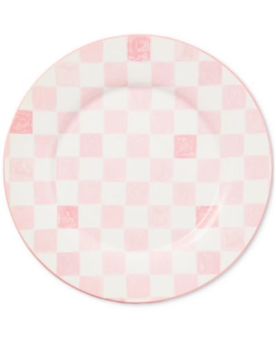 Mackenzie-Childs Pink Check Round Platter