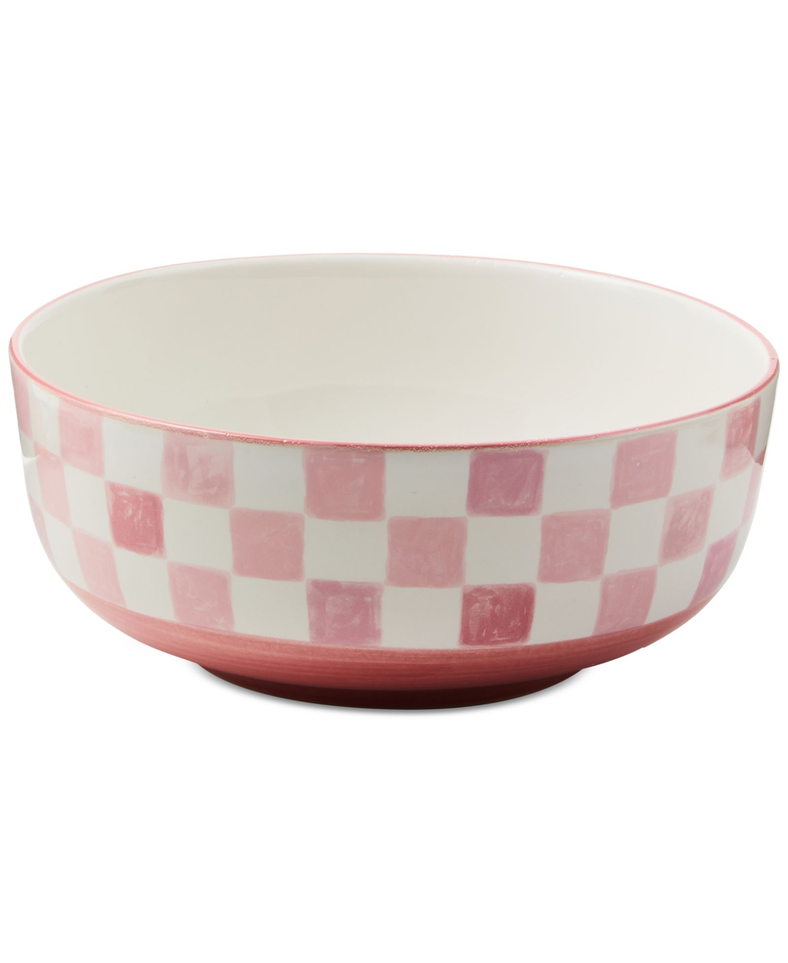 MacKenzie-Childs Pink Check Serving Bowl, 112-oz.