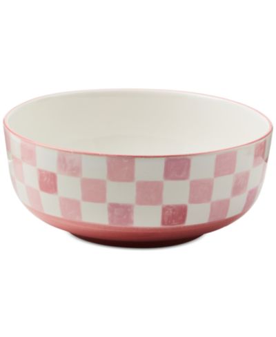 MacKenzie-Childs Десертная чаша в клетку Pink, 112-oz.