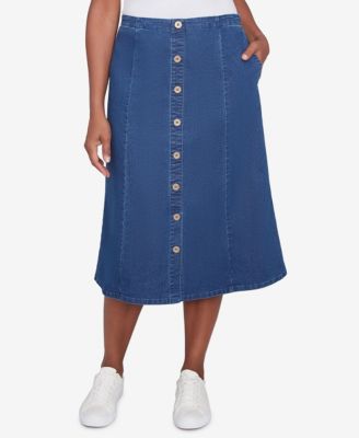 Alfred Dunner Petite Paneled джинсовые юбки в пол
