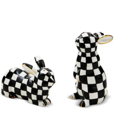 Mackenzie-Childs Courtly Bunny Salt & Pepper Set