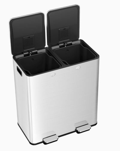 GAOMON Трехсекционное кухонное мусорное ведро из нержавеющей стали на 15 Gallon
