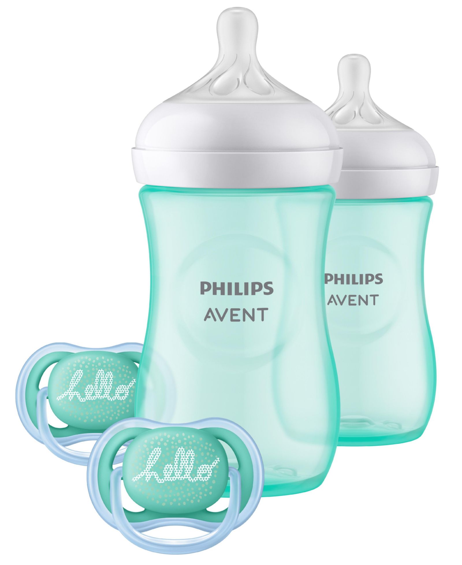 Детская бутылочка Philips Avent Natural с соской Natural Response, бирюзовая, подарочный набор