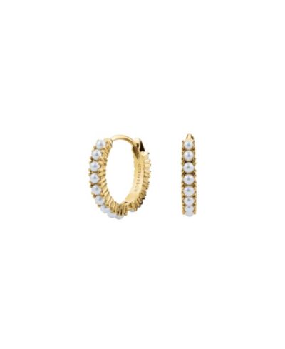 Серьги ROSEFIELD Pearl Huggies In Plated Stainless Steel