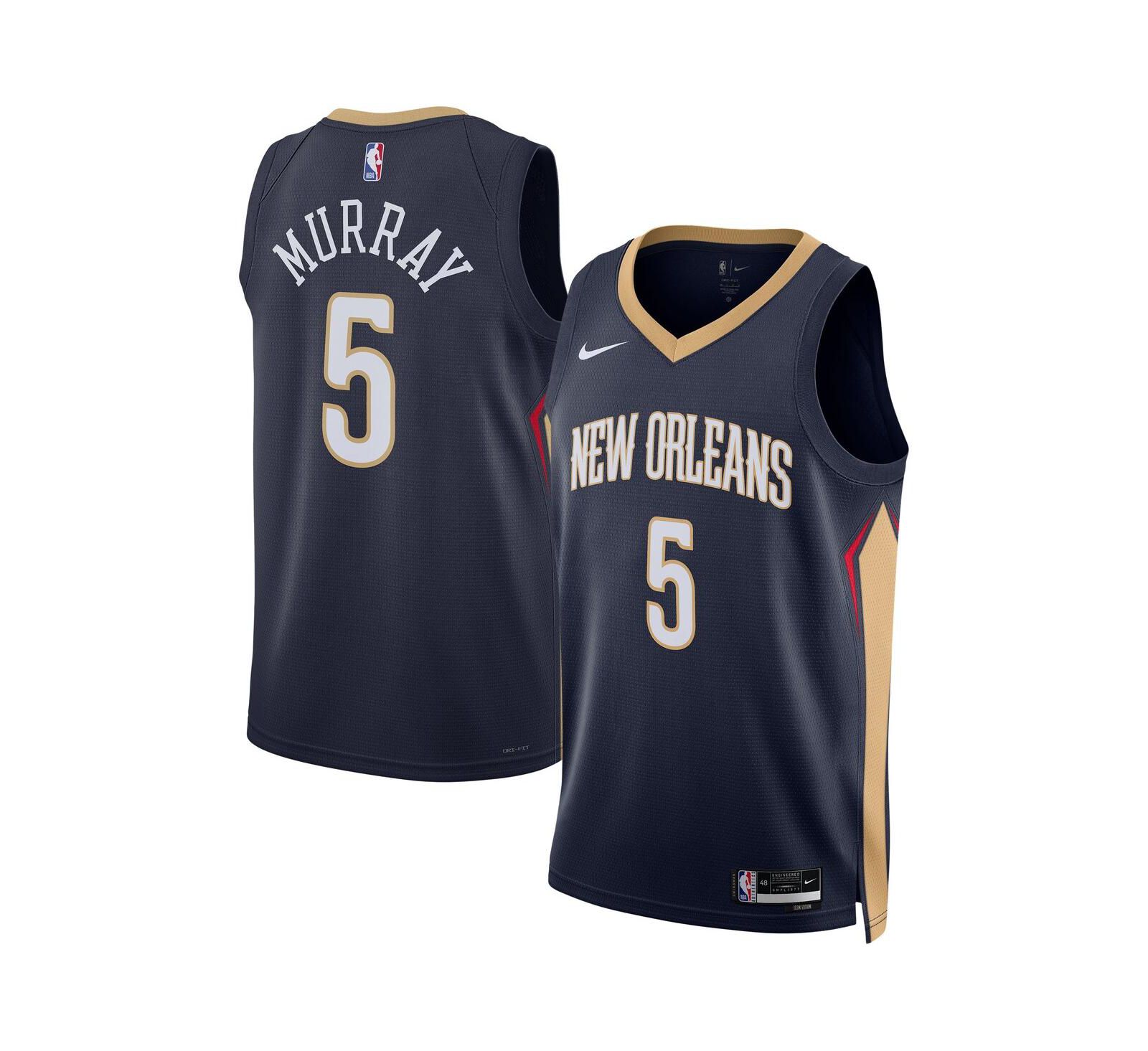 Джерси Nike Men's and Women's Dejounte Murray Navy New Orleans Pelicans 2024 Offseason Addition Swingman