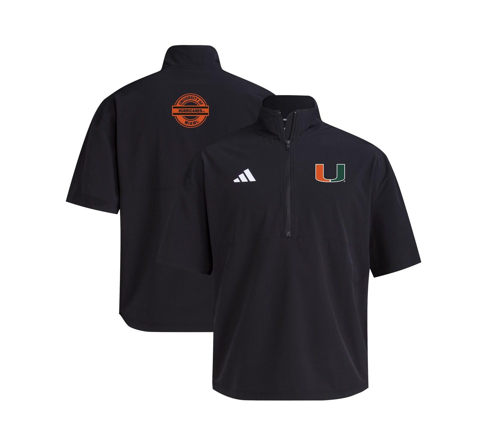 Adidas Men's Black Miami Hurricanes 2024 Half-Zip Short Sleeve Training Jacket
