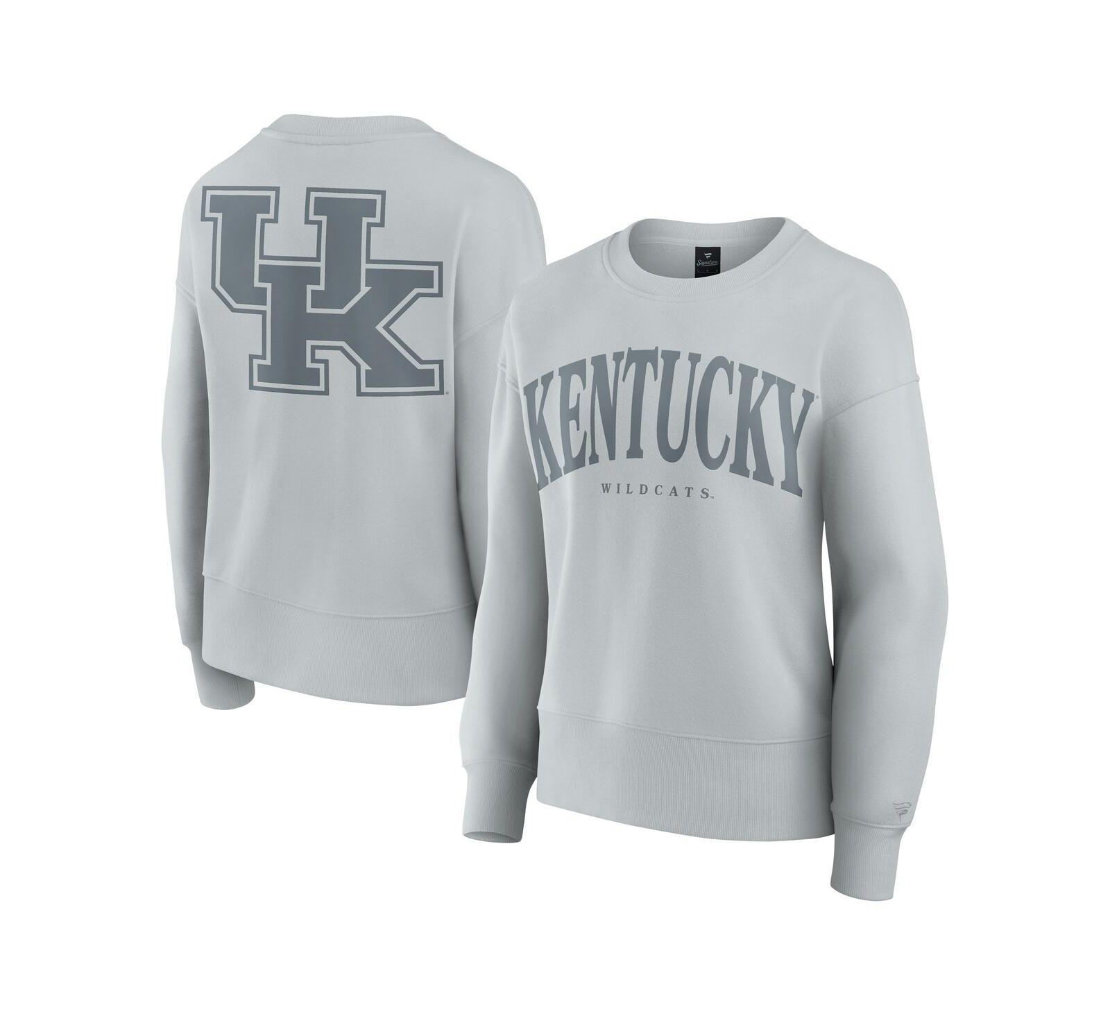 Женский свитшот Fanatics Gray Kentucky Wildcats Supersoft Flow Fleece Pullover