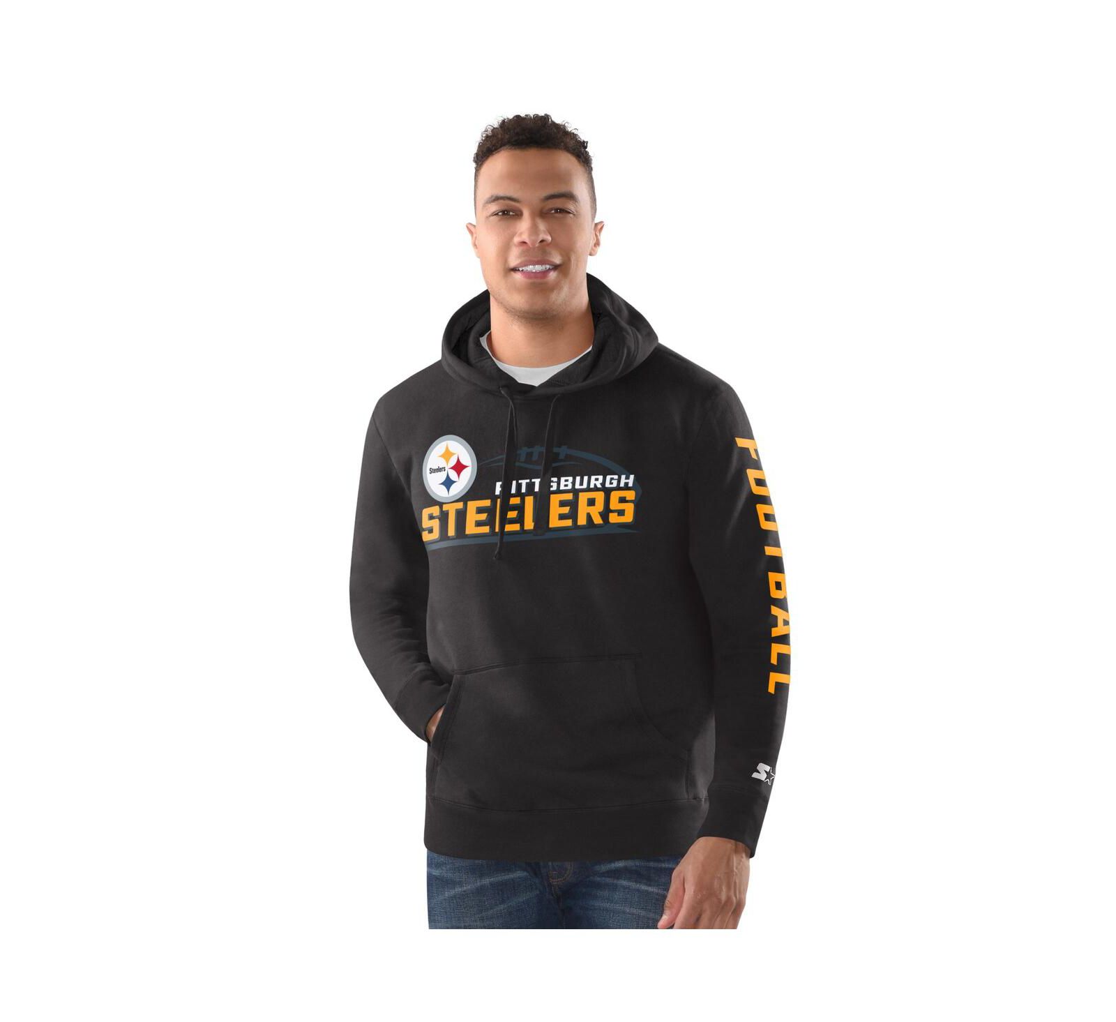 Худи Starter Pittsburgh Steelers Vintage Pullover для мужчин, серый меланж