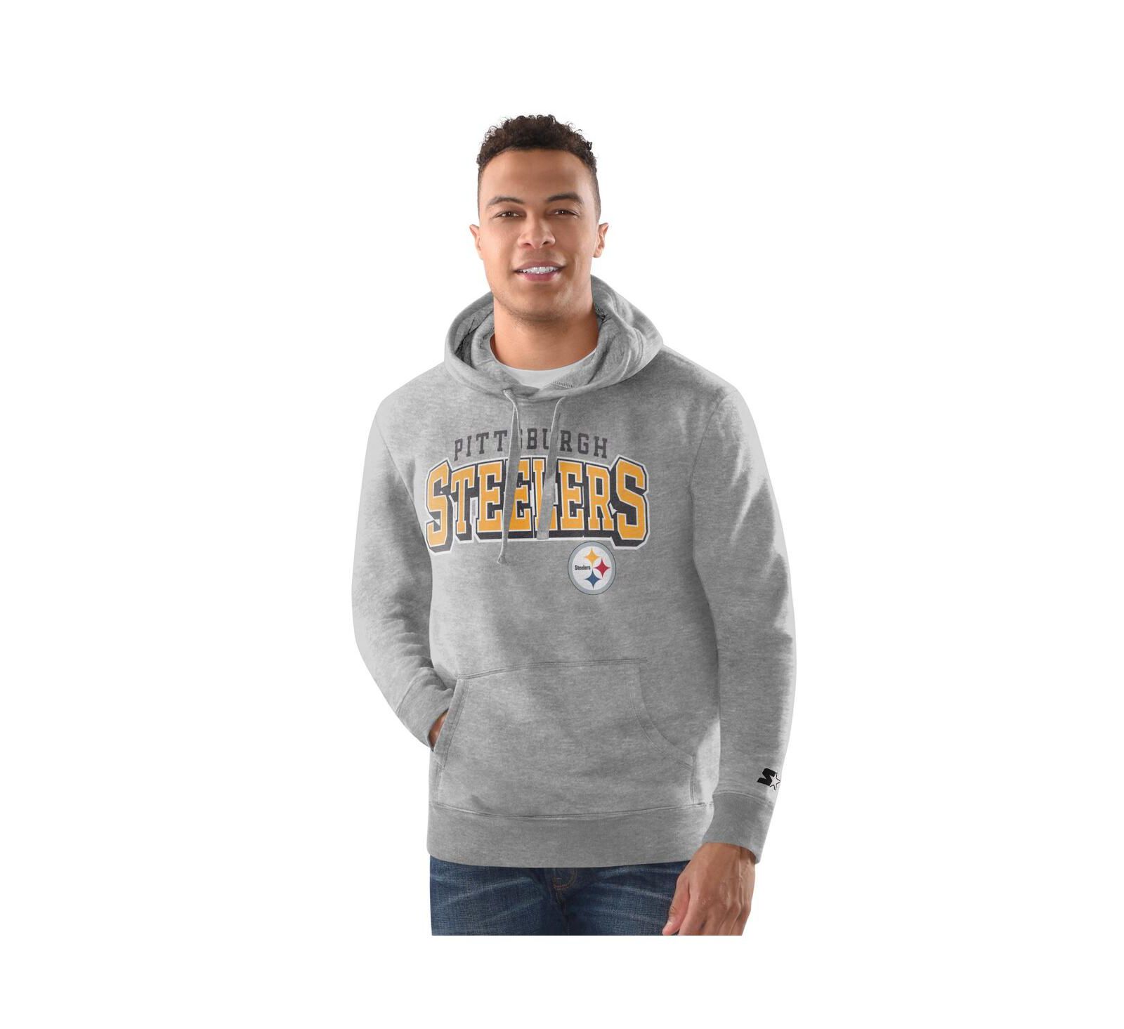 Мужское винтажное худи Starter Pittsburgh Steelers Heather Gray