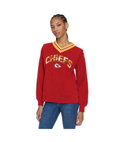 Женское худи Tommy Hilfiger Red Kansas City Chiefs Alice V-Neck