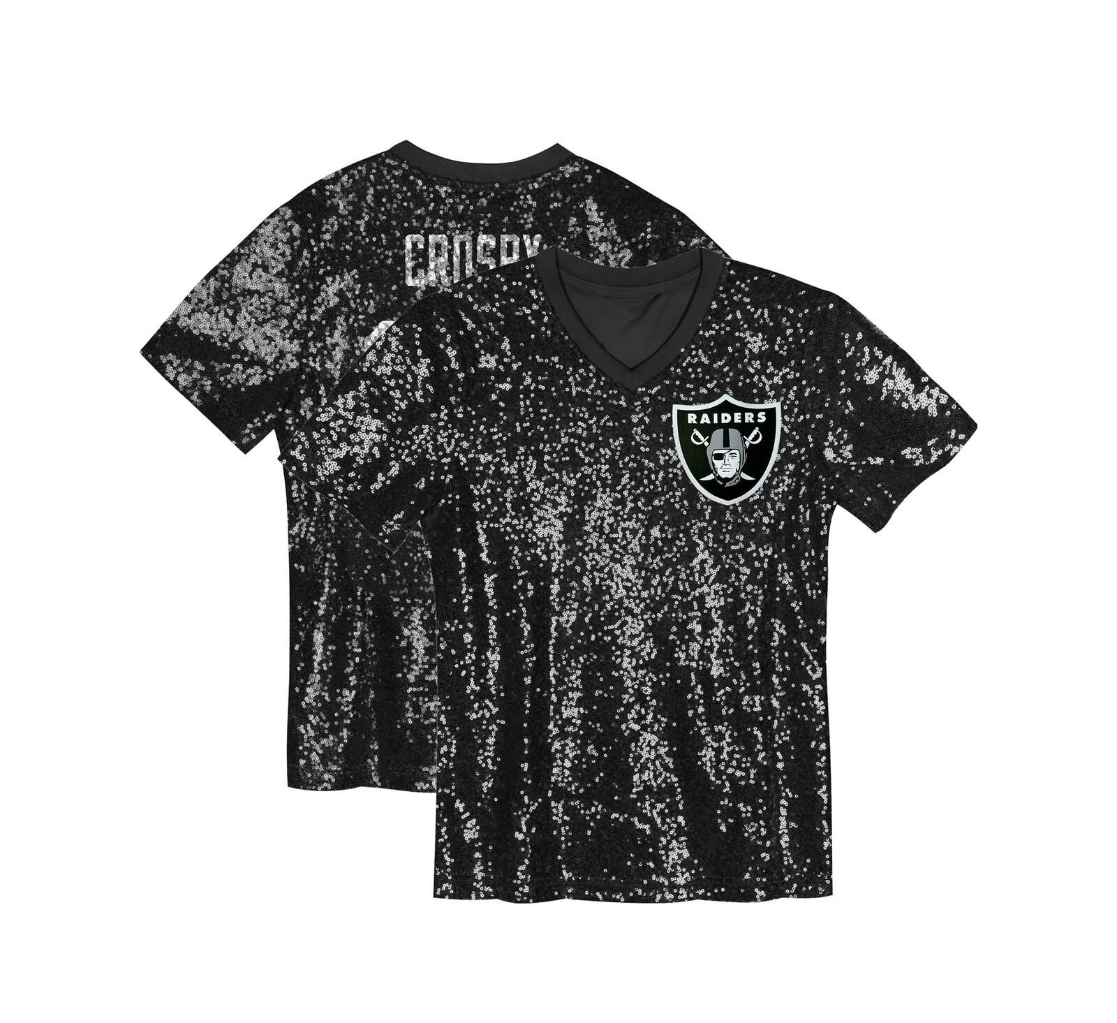 Outerstuff Детская модная джерси Maxx Crosby Black Las Vegas Raiders Sequin V-Neck
