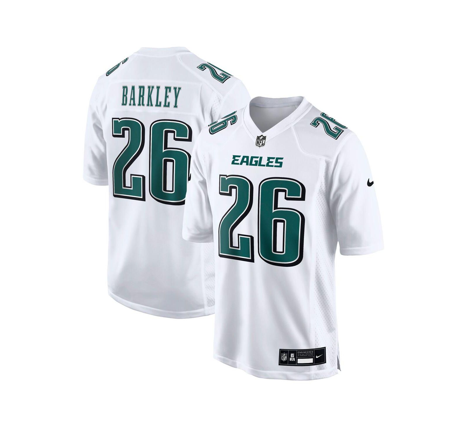 Nike Men's Saquon Barkley Tundra White Philadelphia Eagles Fashion Game Jersey
