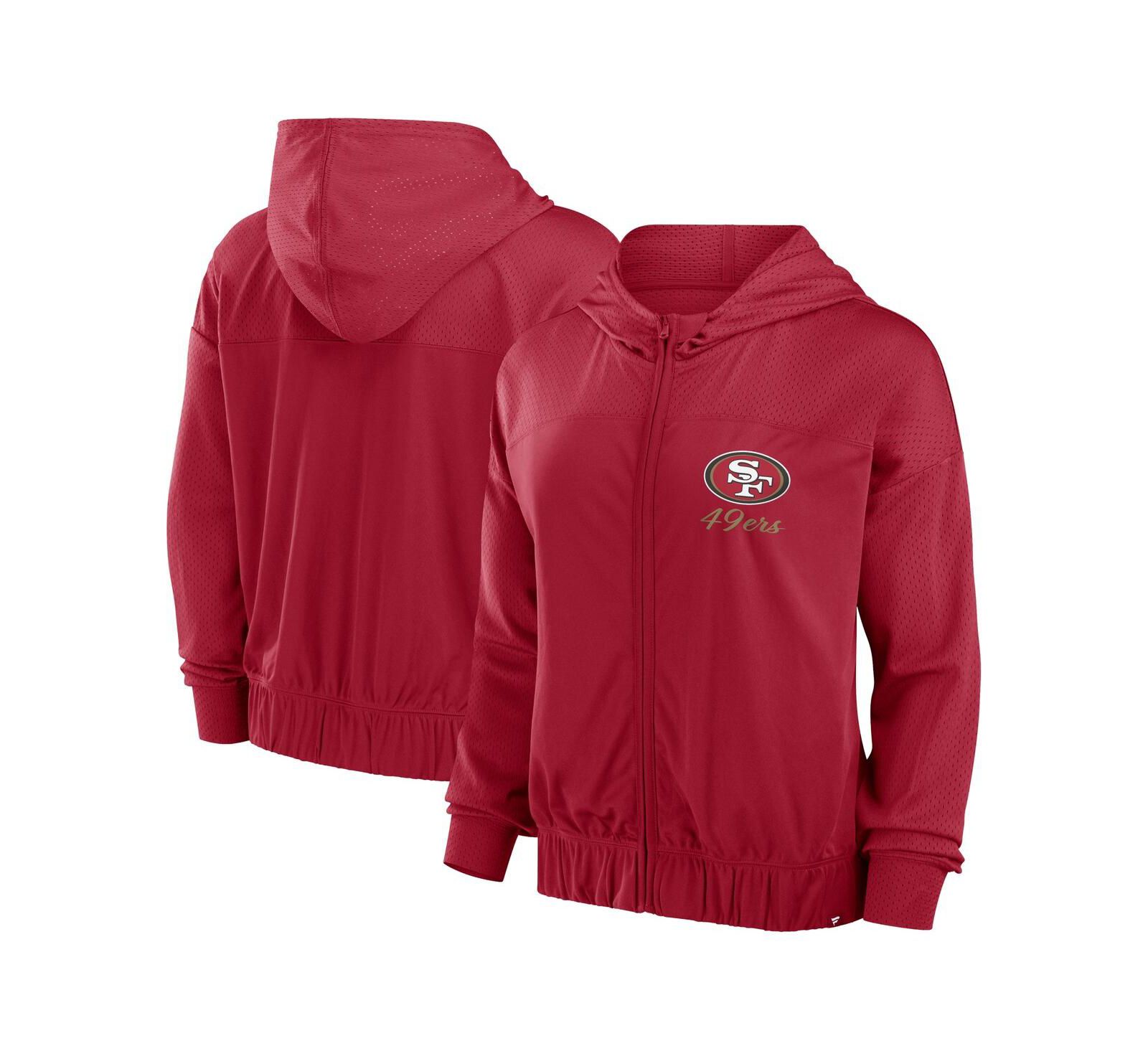 Fanatics Женский красный слитный худи с молнией San Francisco 49ers Script Lock от Fanatics