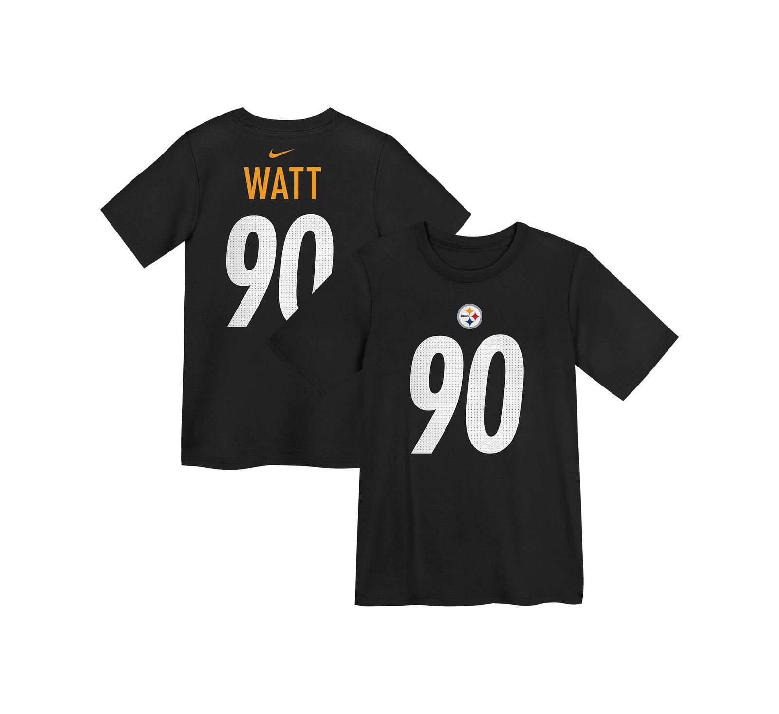 Детская футболка Nike T.J. Watt Black Pittsburgh Steelers Player Name & Number