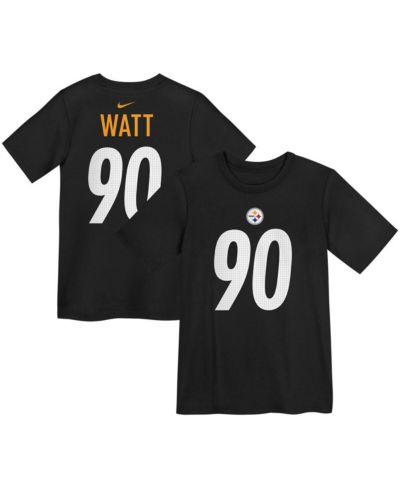 Детская футболка Nike T.J. Watt Black Pittsburgh Steelers Player Name & Number