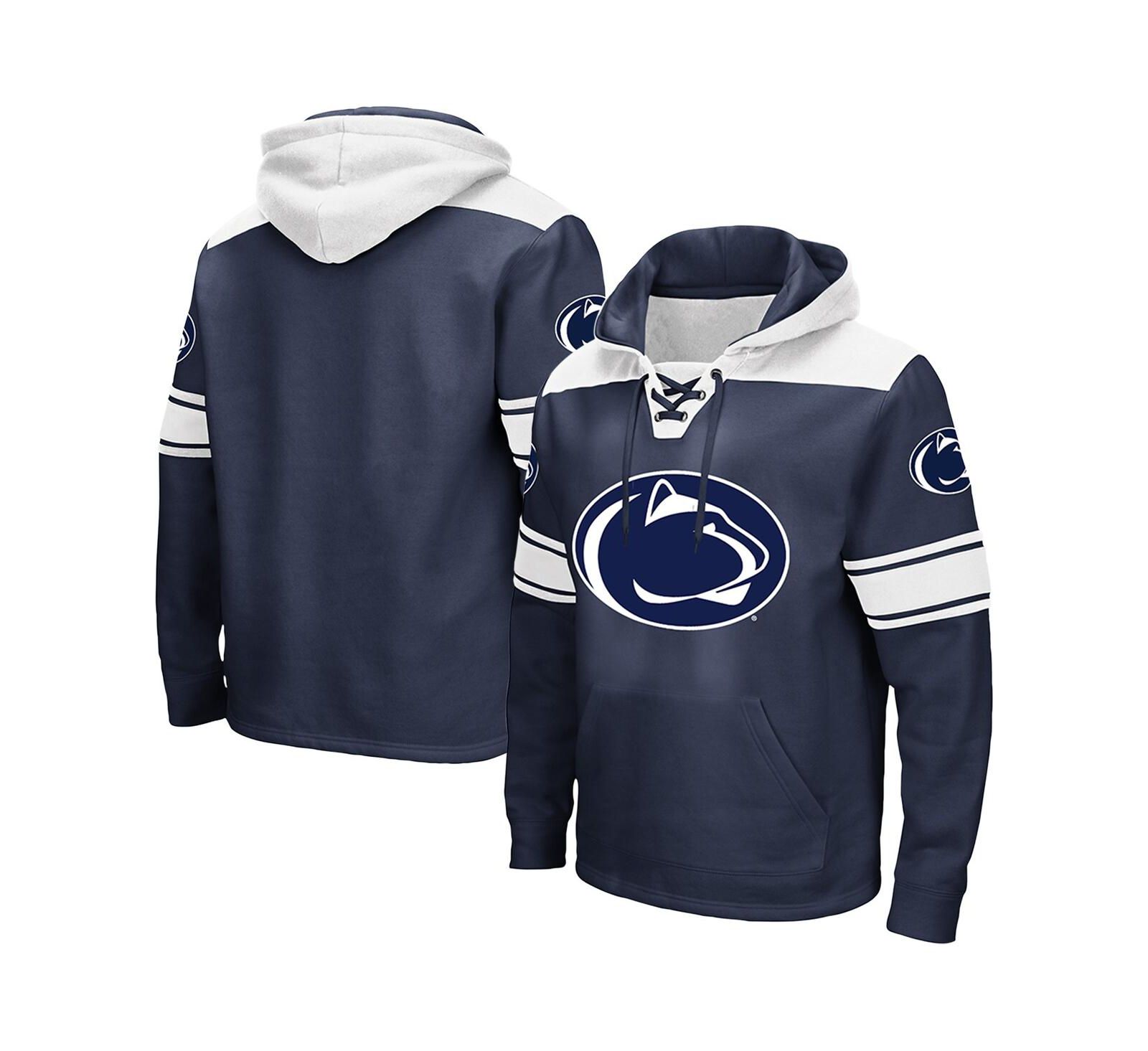 Colosseum Men's Navy Penn State Nittany Lions Big & Tall Hockey Lace-Up Pullover Hoodie