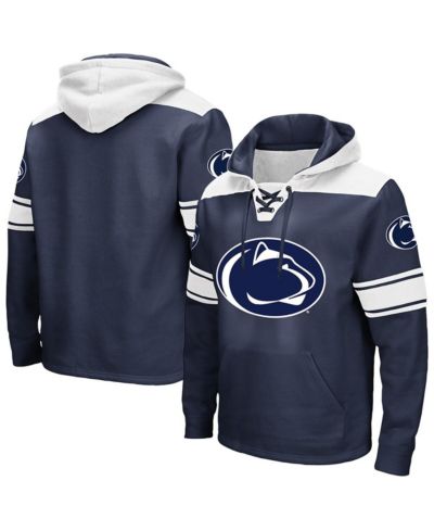 Colosseum Men's Navy Penn State Nittany Lions Big & Tall Hockey Lace-Up Pullover Hoodie