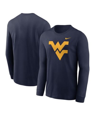 Nike Мужская темно-синяя футболка с длинным рукавом West Virginia Mountaineers
