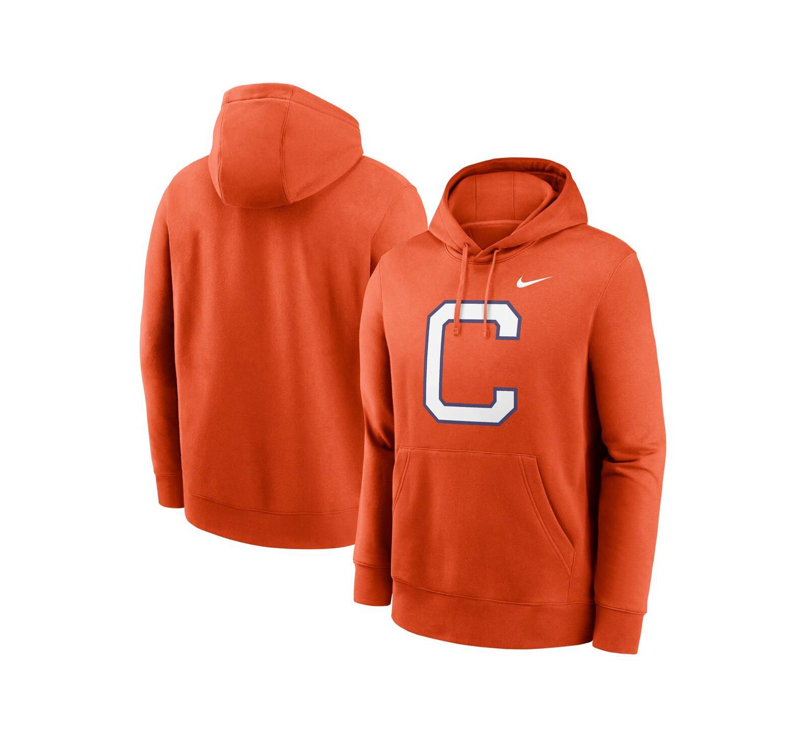 Мужское худи Nike Orange Clemson Tigers Primetime Alternate Logo Club Fleece