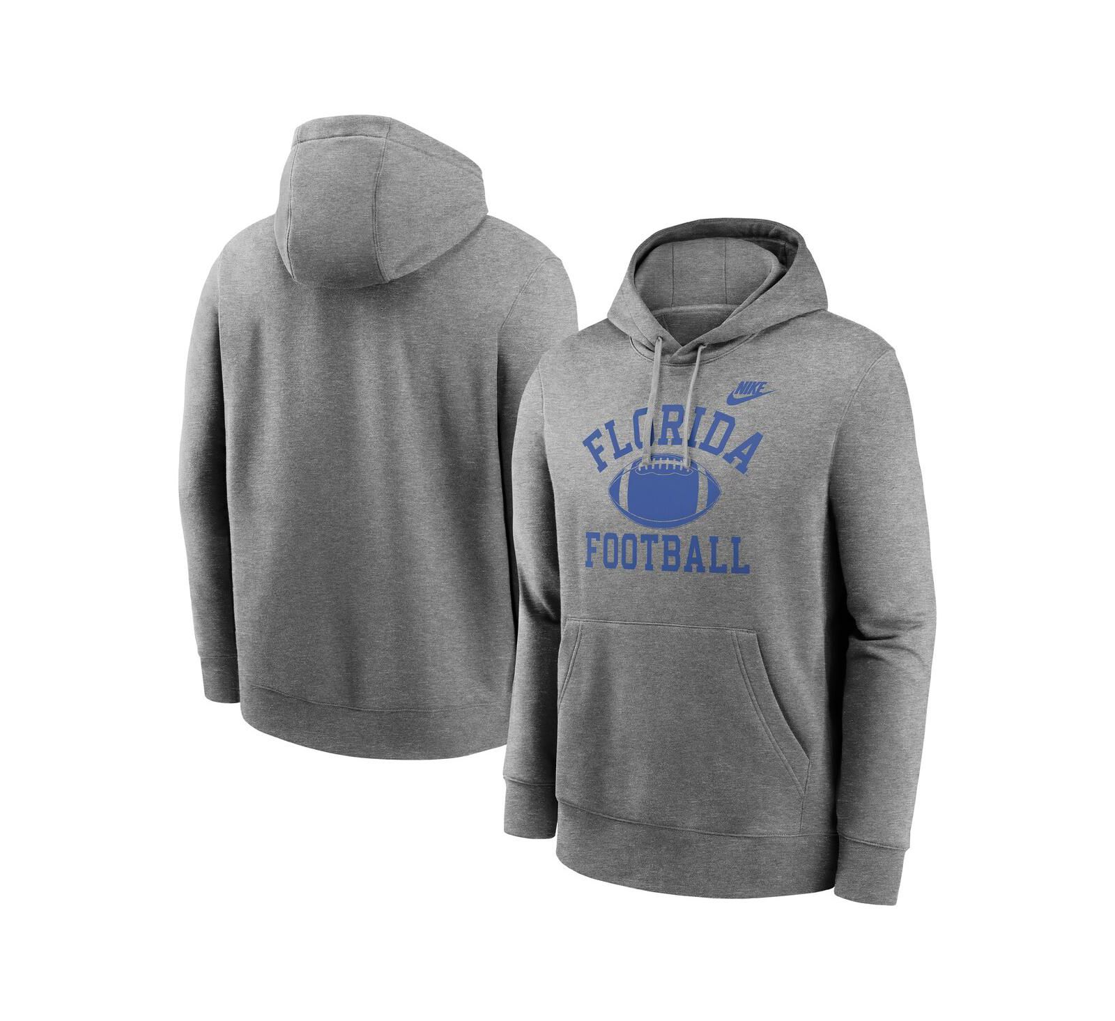Nike Men's Heather Gray Florida Gators Legacy Football Icon Club Fleece Pullover Hoodie