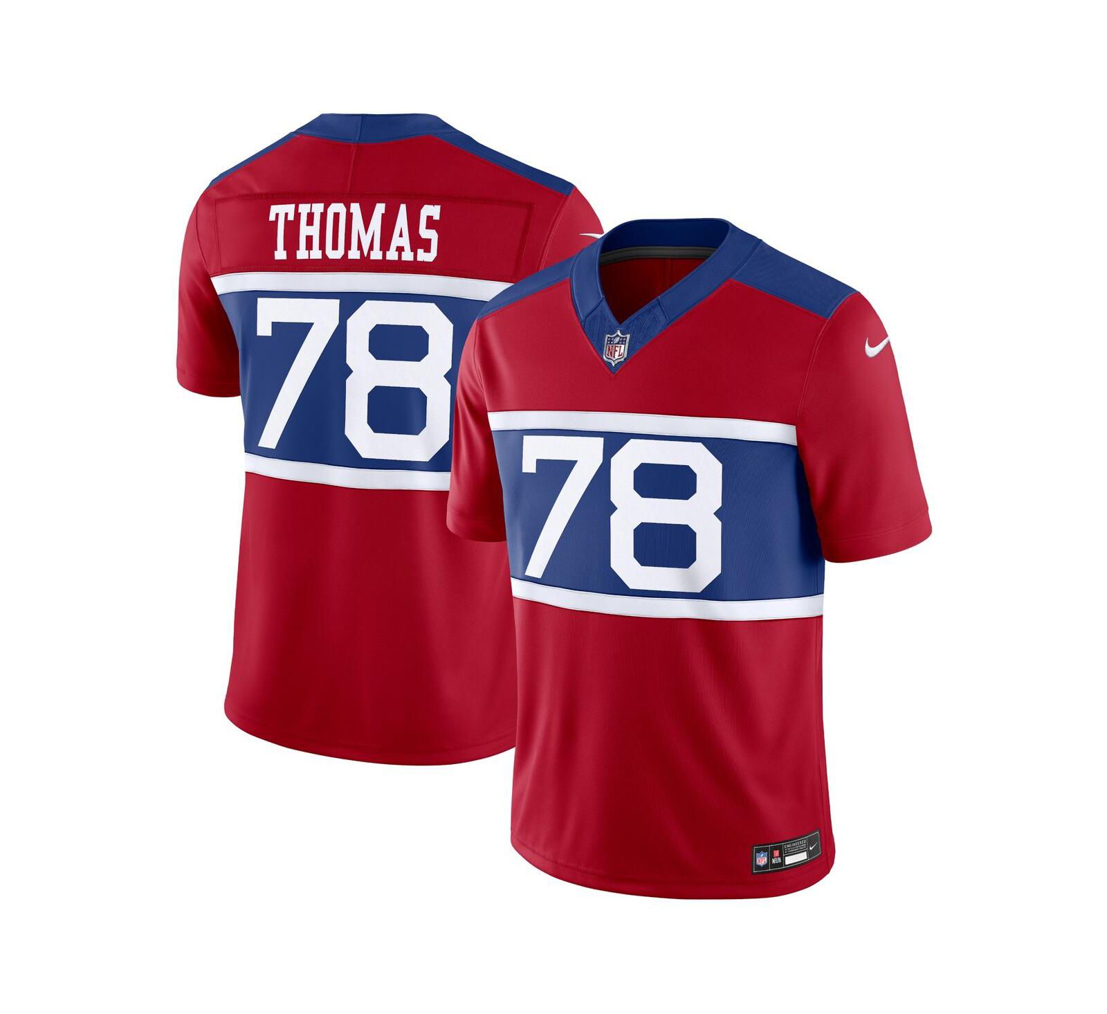 Nike Men's Andrew Thomas Century Red New York Giants Alternate Vapor F.U.S.E. Limited Jersey