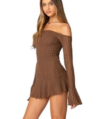 Женское мини-платье Edikted Mya Off Shoulder Textured
