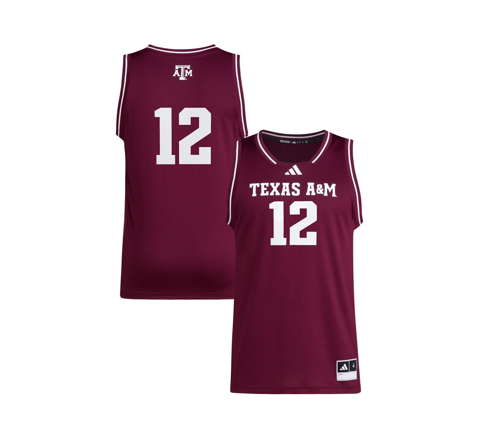 adidas Мужской 12 Maroon Texas A&M Aggies Replica Swingman Jersey