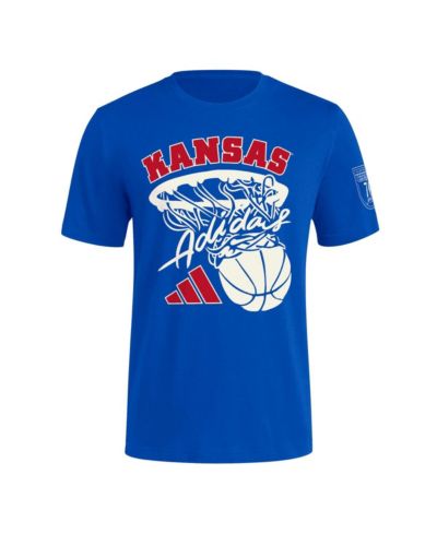 adidas Мужской Royal Kansas Jayhawks 70th Anniversary Basketball T-Shirt