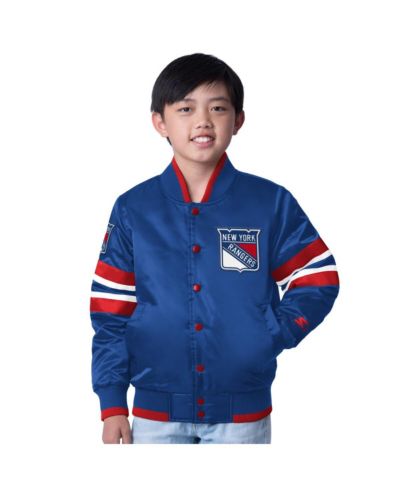 Куртка Starter Big Boys and Girls Blue/Red New York Rangers Scout 1 Full-Snap Varsity