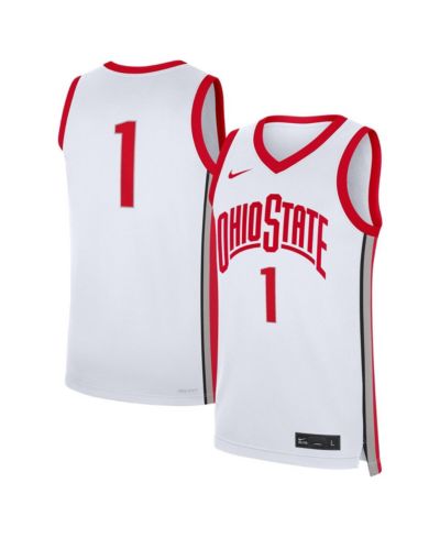 Мужская джерси Nike 1 White Ohio State Buckeyes Home Replica