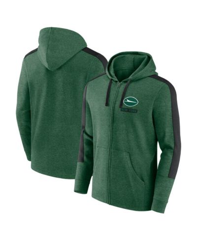 Fanatics Men's Heather Green New York Jets Gains Full-Zip Hoodie